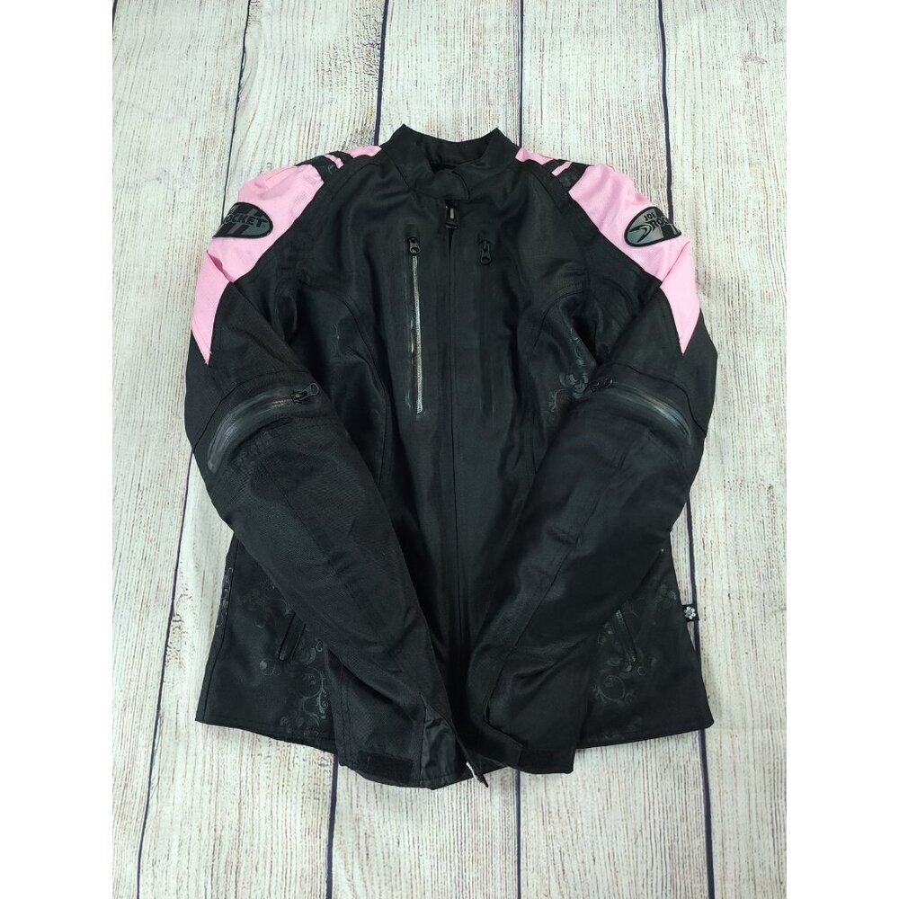 Joe Rocket Women’s Size Medium Armored Motorcycle Jacket Black Pink Atomic 4.0 - Picture 2 of 13
